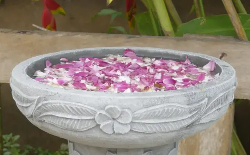 Product image of the product “Jakarta - Bowl with flower motiv, frangipani, Ø 30 cm | cast stone ”